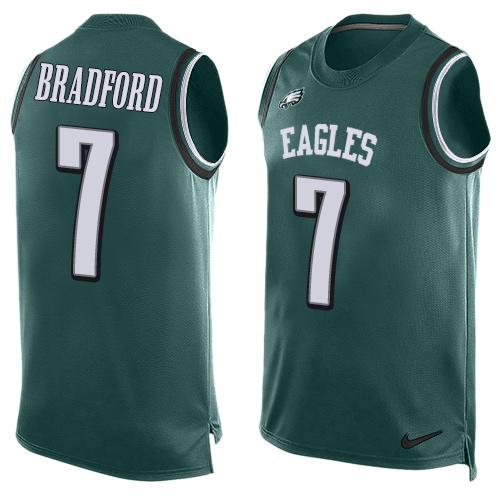 Nike Eagles #7 Sam Bradford Midnight Green Team Color Men's Stitched NFL Limited Tank Top Jersey