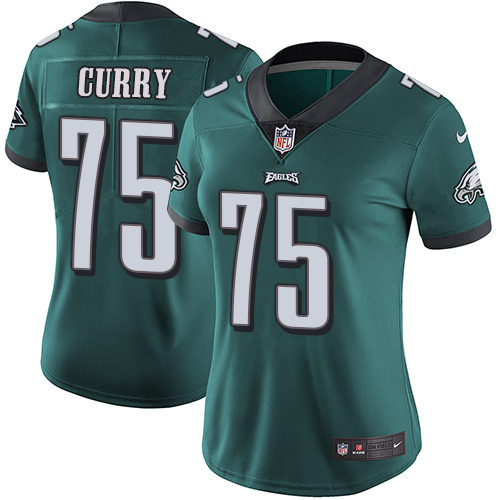 Nike Eagles #75 Vinny Curry Midnight Green Team Color Women's Stitched NFL Vapor Untouchable Limited Jersey