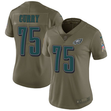 Nike Eagles #75 Vinny Curry Olive Women's Stitched NFL Limited 2017 Salute to Service Jersey