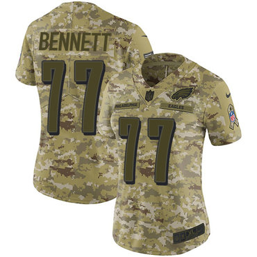 Nike Eagles #77 Michael Bennett Camo Women's Stitched NFL Limited 2018 Salute to Service Jersey Nike Eagles #77 Michael Bennett Camo Women's Stitched NFL Limited 2018 Salute to Service Jersey