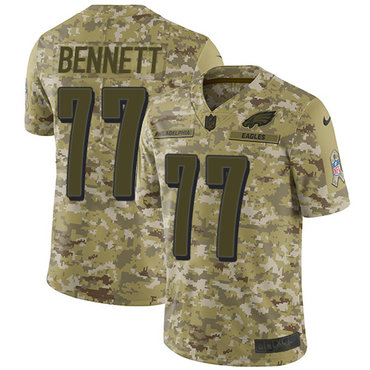 Nike Eagles #77 Michael Bennett Camo Youth Stitched NFL Limited 2018 Salute to Service Jersey