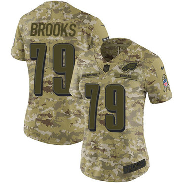 Nike Eagles #79 Brandon Brooks Camo Women's Stitched NFL Limited 2018 Salute to Service Jersey Nike Eagles #79 Brandon Brooks Camo Women's Stitched NFL Limited 2018 Salute to Service Jersey