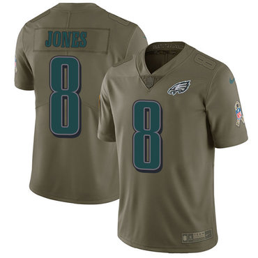 Nike Eagles #8 Donnie Jones Olive Men's Stitched NFL Limited 2017 Salute To Service Jersey