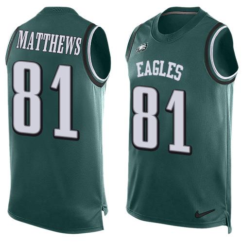 Nike Eagles #81 Jordan Matthews Midnight Green Team Color Men's Stitched NFL Limited Tank Top Jersey Nike Eagles #81 Jordan Matthews Midnight Green Team Color Men's Stitched NFL Limited Tank Top Jersey