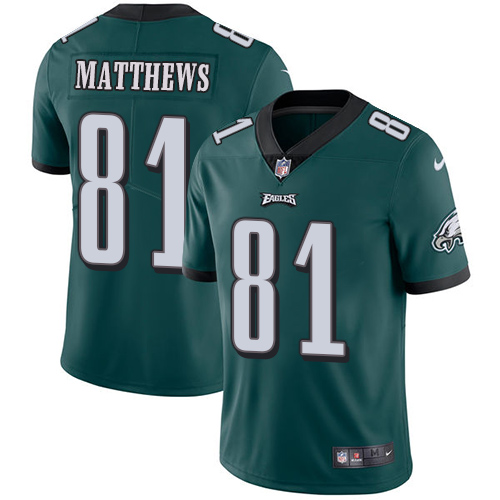 Nike Eagles #81 Jordan Matthews Midnight Green Team Color Men's Stitched NFL Vapor Untouchable Limited Jersey