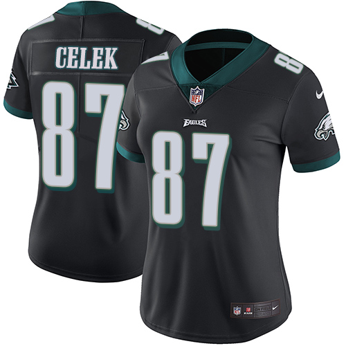 Nike Eagles #87 Brent Celek Black Alternate Women's Stitched NFL Vapor Untouchable Limited Jersey