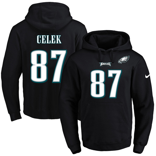 Nike Eagles #87 Brent Celek Black Name & Number Pullover NFL Hoodie Nike Eagles #87 Brent Celek Black Name & Number Pullover NFL Hoodie