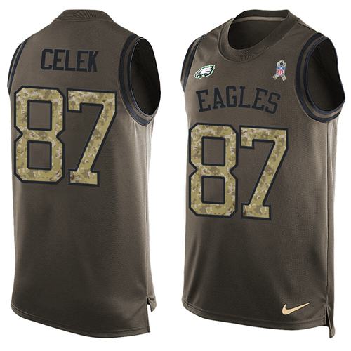 Nike Eagles #87 Brent Celek Green Men's Stitched NFL Limited Salute To Service Tank Top Jersey Nike Eagles #87 Brent Celek Green Men's Stitched NFL Limited Salute To Service Tank Top Jersey