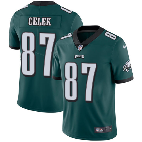 Nike Eagles #87 Brent Celek Midnight Green Team Color Men's Stitched NFL Vapor Untouchable Limited Jersey