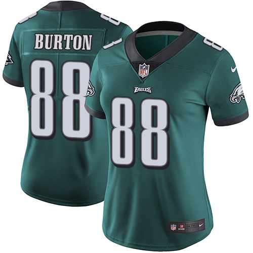 Nike Eagles #88 Trey Burton Midnight Green Team Color Women's Stitched NFL Vapor Untouchable Limited Jersey$199.99$21.50