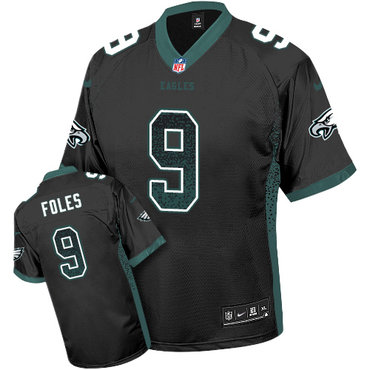 Nike Eagles #9 Nick Foles Black Alternate Men's Stitched NFL Elite Drift Fashion Jersey Nike Eagles #9 Nick Foles Black Alternate Men's Stitched NFL Elite Drift Fashion Jersey