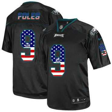Nike Eagles #9 Nick Foles Black Men's Stitched NFL Elite USA Flag Fashion Jersey Nike Eagles #9 Nick Foles Black Men's Stitched NFL Elite USA Flag Fashion Jersey