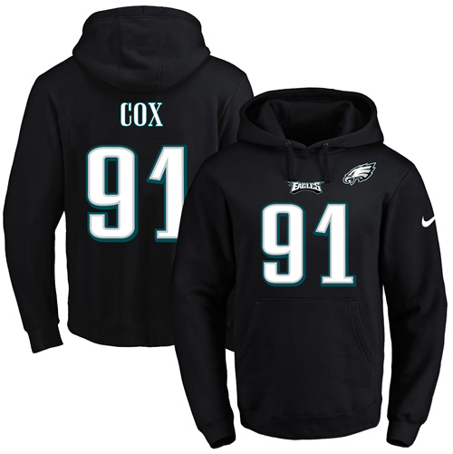 Nike Eagles #91 Fletcher Cox Black Name & Number Pullover NFL Hoodie Nike Eagles #91 Fletcher Cox Black Name & Number Pullover NFL Hoodie