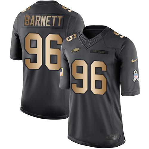 Nike Eagles #96 Derek Barnett Black Men's Stitched NFL Limited Gold Salute To Service Jersey Nike Eagles #96 Derek Barnett Black Men's Stitched NFL Limited Gold Salute To Service Jersey