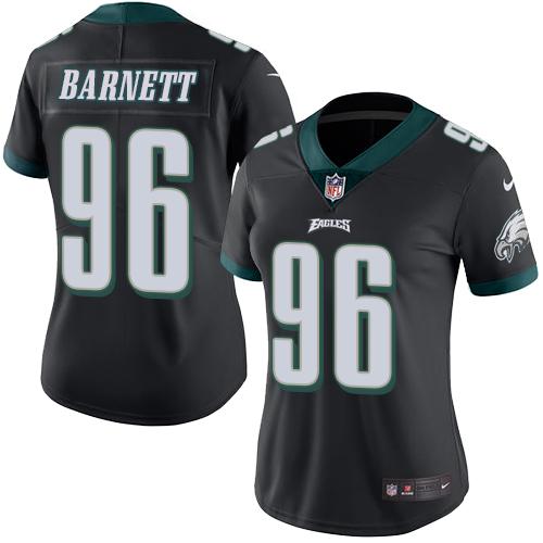 Nike Eagles #96 Derek Barnett Black Women's Stitched NFL Limited Rush Jersey