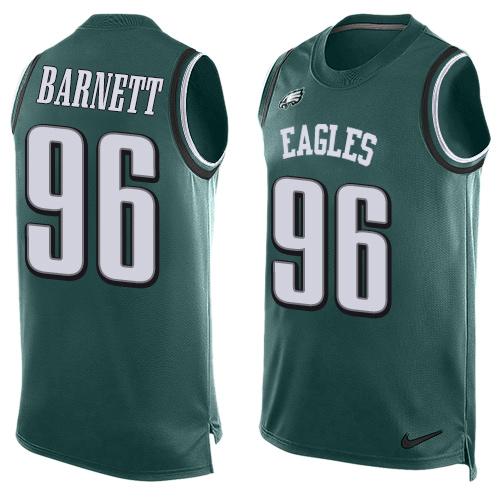 Nike Eagles #96 Derek Barnett Midnight Green Team Color Men's Stitched NFL Limited Tank Top Jersey Nike Eagles #96 Derek Barnett Midnight Green Team Color Men's Stitched NFL Limited Tank Top Jersey