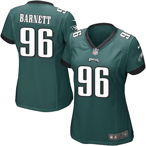Nike Eagles #96 Derek Barnett Midnight Green Team Color Women's Stitched NFL New Elite Jersey