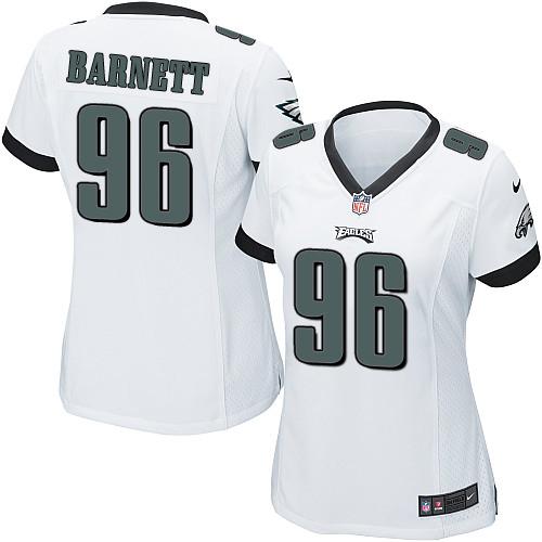 Nike Eagles #96 Derek Barnett White Women's Stitched NFL New Elite Jersey