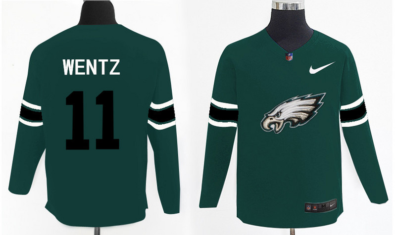 Nike Eagles 11 Carson Wentz Green Knit Sweater