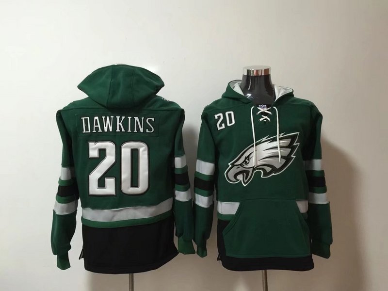 Nike Eagles 20 Brian Dawkins Green All Stitched Hooded Sweatshirt Nike Eagles 20 Brian Dawkins Green All Stitched Hooded Sweatshirt