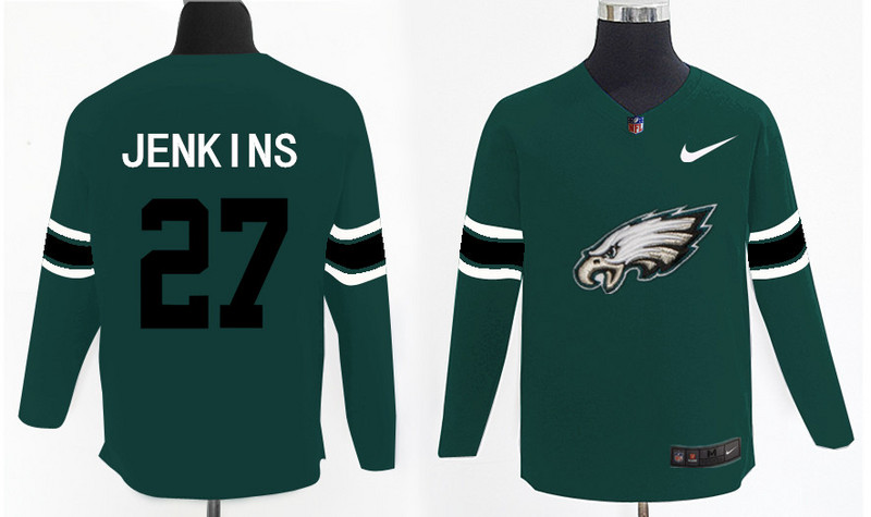 Nike Eagles 27 Malcolm Jenkins Green Knit Sweater