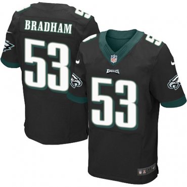 Nike Eagles 53 Nigel Bradham Black Elite Jersey