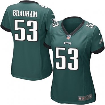 Nike Eagles 53 Nigel Bradham Green Women Game Jersey