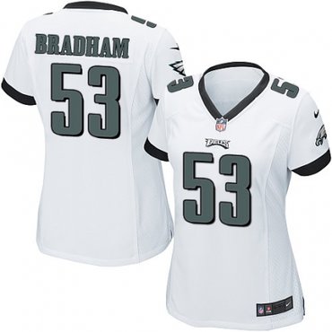 Nike Eagles 53 Nigel Bradham White Women Game Jersey
