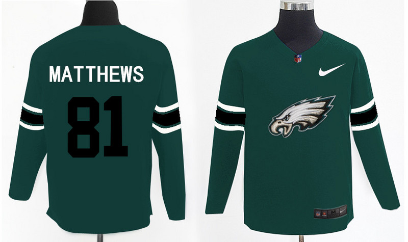Nike Eagles 81 Jordan Matthews Green Knit Sweater