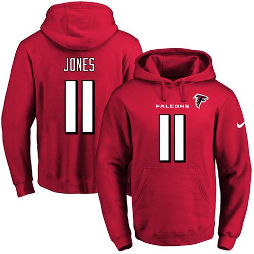 Nike Falcons #11 Julio Jones Red Name & Number Pullover NFL Hoodie Nike Falcons #11 Julio Jones Red Name & Number Pullover NFL Hoodie