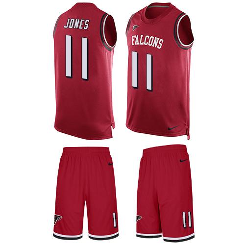 Nike Falcons #11 Julio Jones Red Team Color Men's Stitched NFL Limited Tank Top Suit Jersey Nike Falcons #11 Julio Jones Red Team Color Men's Stitched NFL Limited Tank Top Suit Jersey