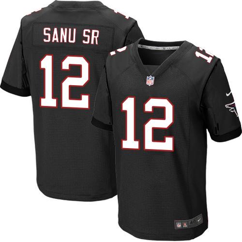 Nike Falcons #12 Mohamed Sanu Sr Black Alternate Men's Stitched NFL Elite Jersey Nike Falcons #12 Mohamed Sanu Sr Black Alternate Men's Stitched NFL Elite Jersey
