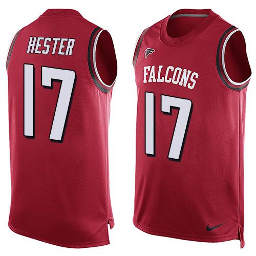 Nike Falcons #17 Devin Hester Red Team Color Men's Stitched NFL Limited Tank Top Jersey Nike Falcons #17 Devin Hester Red Team Color Men's Stitched NFL Limited Tank Top Jersey