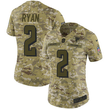 Nike Falcons #2 Matt Ryan Camo Women's Stitched NFL Limited 2018 Salute to Service Jersey Nike Falcons #2 Matt Ryan Camo Women's Stitched NFL Limited 2018 Salute to Service Jersey