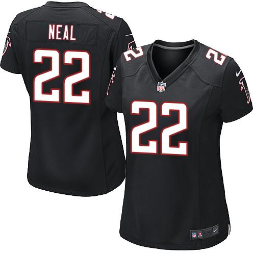 Nike Falcons #22 Keanu Neal Black Alternate Women's Stitched NFL Elite Jersey