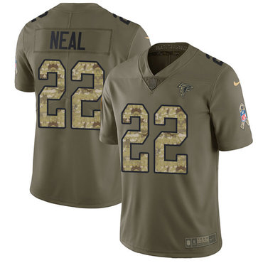 Nike Falcons #22 Keanu Neal Olive Camo Youth Stitched NFL Limited 2017 Salute to Service Jersey