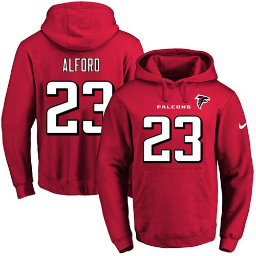 Nike Falcons #23 Robert Alford Red Name & Number Pullover NFL Hoodie Nike Falcons #23 Robert Alford Red Name & Number Pullover NFL Hoodie