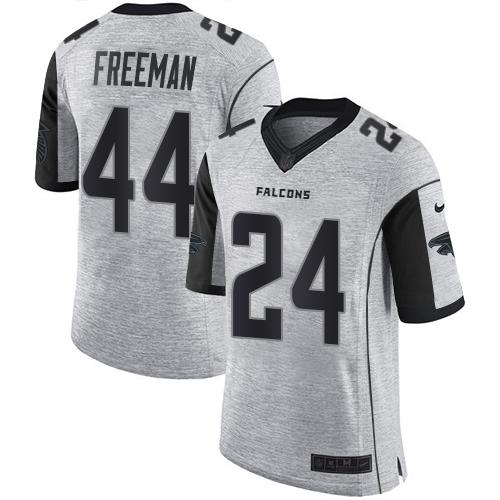 Nike Falcons #24 Devonta Freeman Gray Men's Stitched NFL Limited Gridiron Gray II Jersey Nike Falcons #24 Devonta Freeman Gray Men's Stitched NFL Limited Gridiron Gray II Jersey