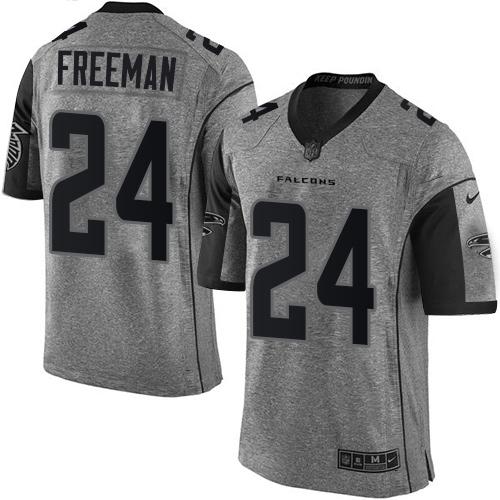 Nike Falcons #24 Devonta Freeman Gray Men's Stitched NFL Limited Gridiron Gray Jersey Nike Falcons #24 Devonta Freeman Gray Men's Stitched NFL Limited Gridiron Gray Jersey