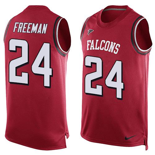 Nike Falcons #24 Devonta Freeman Red Team Color Men's Stitched NFL Limited Tank Top Jersey Nike Falcons #24 Devonta Freeman Red Team Color Men's Stitched NFL Limited Tank Top Jersey