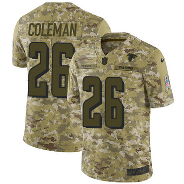 Nike Falcons #26 Tevin Coleman Camo Youth Stitched NFL Limited 2018 Salute to Service Jersey
