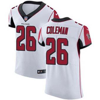 Nike Falcons #26 Tevin Coleman White Men's Stitched NFL Vapor Untouchable Elite Jersey Nike Falcons #26 Tevin Coleman White Men's Stitched NFL Vapor Untouchable Elite Jersey