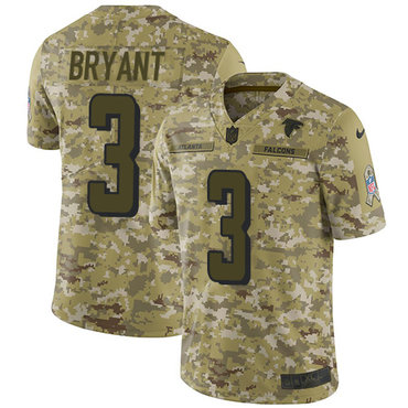Nike Falcons #3 Matt Bryant Camo Men's Stitched NFL Limited 2018 Salute To Service Jersey