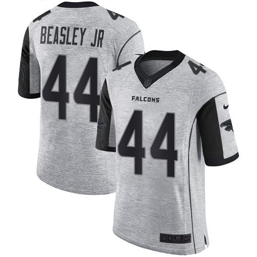 Nike Falcons #44 Vic Beasley Jr Gray Men's Stitched NFL Limited Gridiron Gray II Jersey Nike Falcons #44 Vic Beasley Jr Gray Men's Stitched NFL Limited Gridiron Gray II Jersey