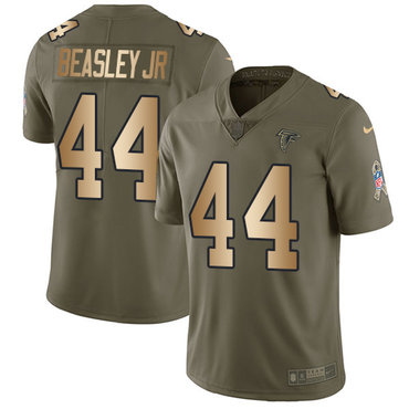 Nike Falcons #44 Vic Beasley Jr Olive Gold Men's Stitched NFL Limited 2017 Salute To Service Jersey Nike Falcons #44 Vic Beasley Jr Olive Gold Men's Stitched NFL Limited 2017 Salute To Service Jersey