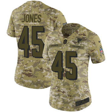 Nike Falcons #45 Deion Jones Camo Women's Stitched NFL Limited 2018 Salute to Service Jersey Nike Falcons #45 Deion Jones Camo Women's Stitched NFL Limited 2018 Salute to Service Jersey