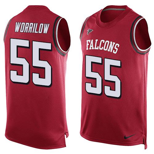 Nike Falcons #55 Paul Worrilow Red Team Color Men's Stitched NFL Limited Tank Top Jersey Nike Falcons #55 Paul Worrilow Red Team Color Men's Stitched NFL Limited Tank Top Jersey