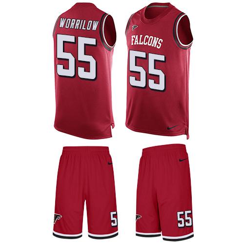 Nike Falcons #55 Paul Worrilow Red Team Color Men's Stitched NFL Limited Tank Top Suit Jersey Nike Falcons #55 Paul Worrilow Red Team Color Men's Stitched NFL Limited Tank Top Suit Jersey