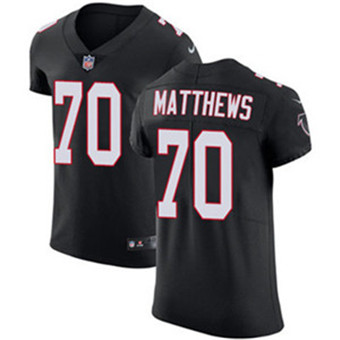 Nike Falcons #70 Jake Matthews Black Alternate Men's Stitched NFL Vapor Untouchable Elite Jersey Nike Falcons #70 Jake Matthews Black Alternate Men's Stitched NFL Vapor Untouchable Elite Jersey