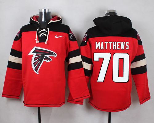 Nike Falcons #70 Jake Matthews Red Player Pullover NFL Hoodie Nike Falcons #70 Jake Matthews Red Player Pullover NFL Hoodie